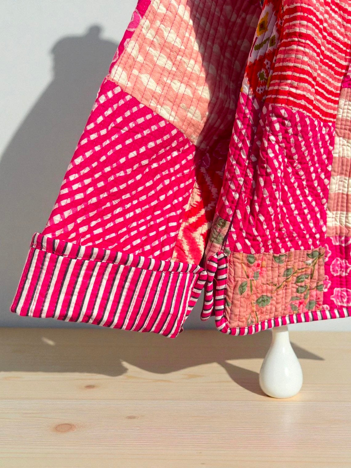 Handmade PatchworkCotton Quilted Women’s Jacket – Reversible Ethnic Winter Wear