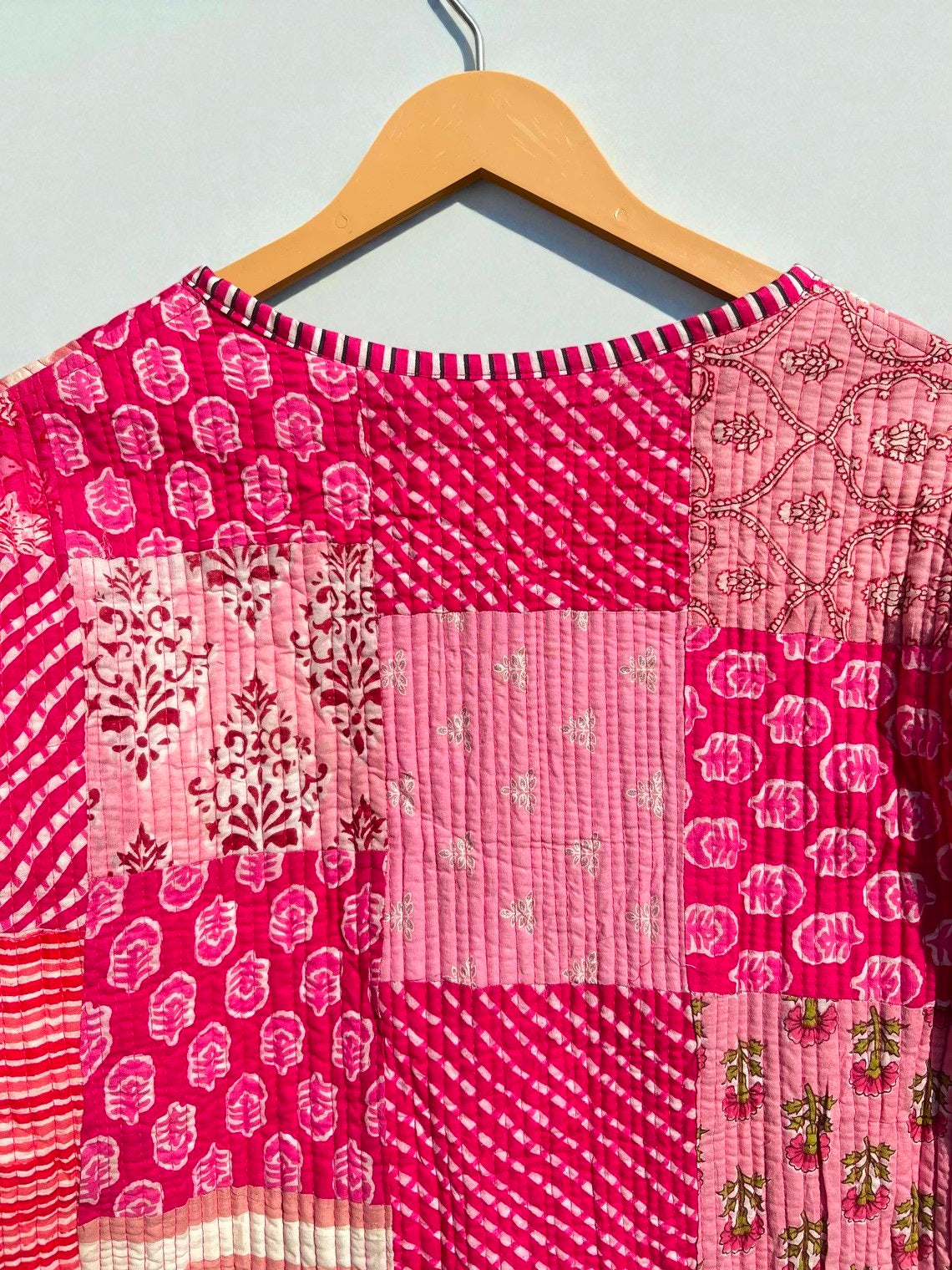 Handmade PatchworkCotton Quilted Women’s Jacket – Reversible Ethnic Winter Wear