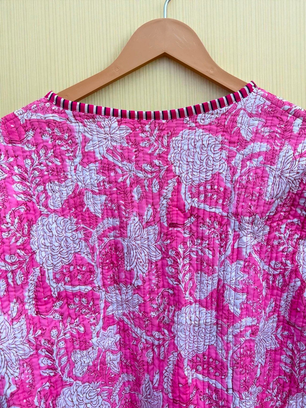 Ethnic Block Print Cotton Quilted Jacket – Warm Reversible Winter Coat