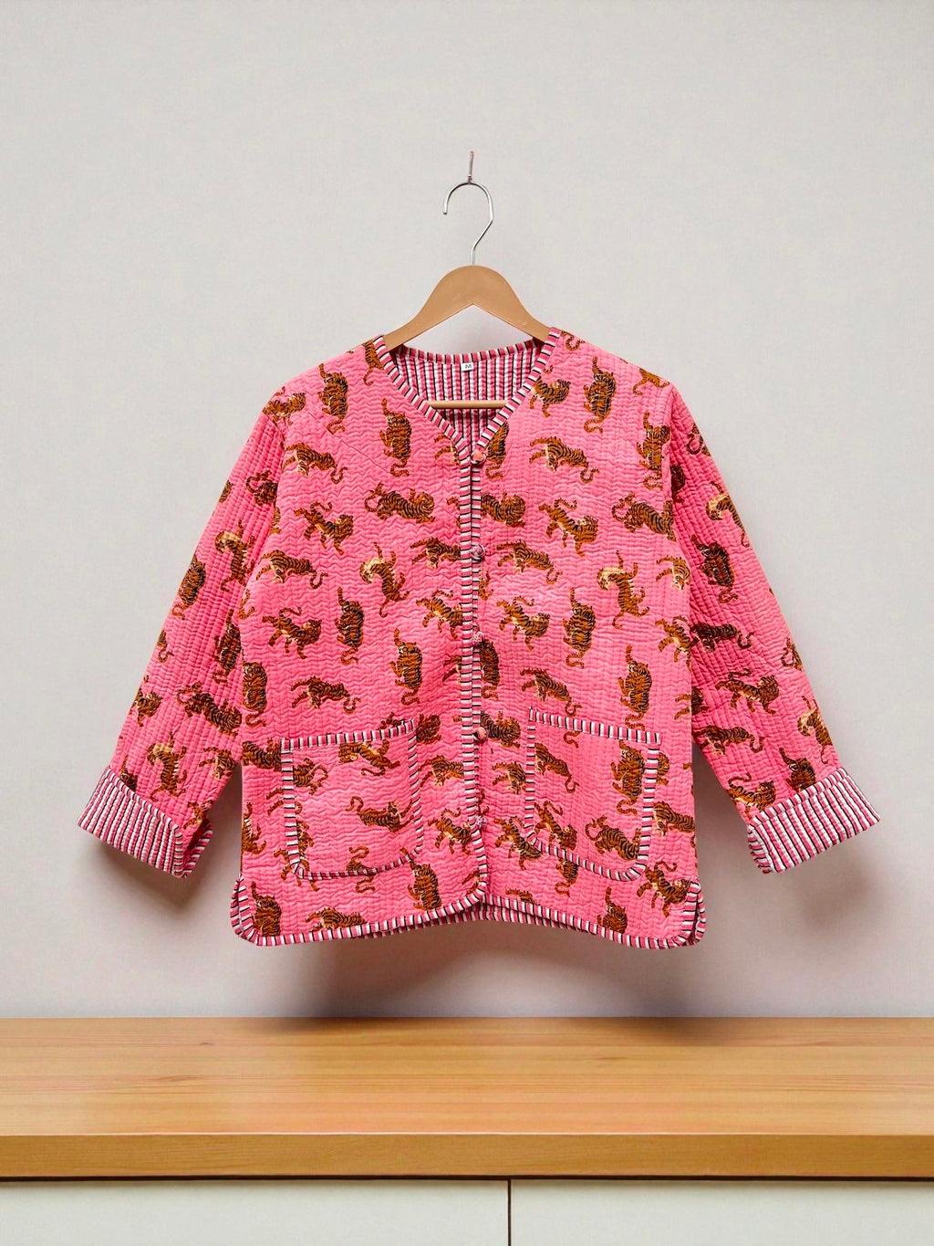 Women’s Handmade Cotton Quilted Jacket – Block Print Artwear