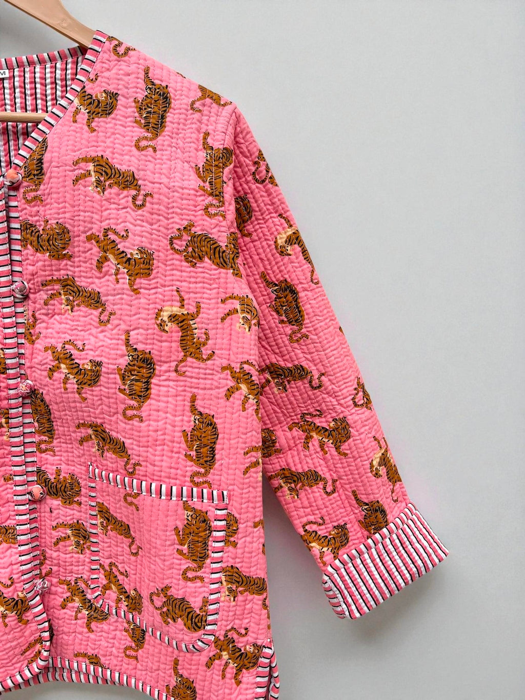 Women’s Handmade Cotton Quilted Jacket – Block Print Artwear