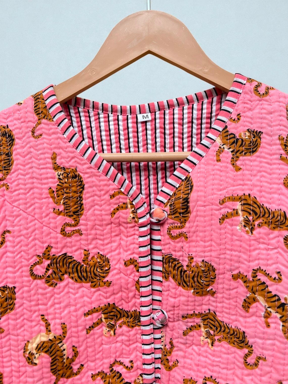 Women’s Handmade Cotton Quilted Jacket – Block Print Artwear