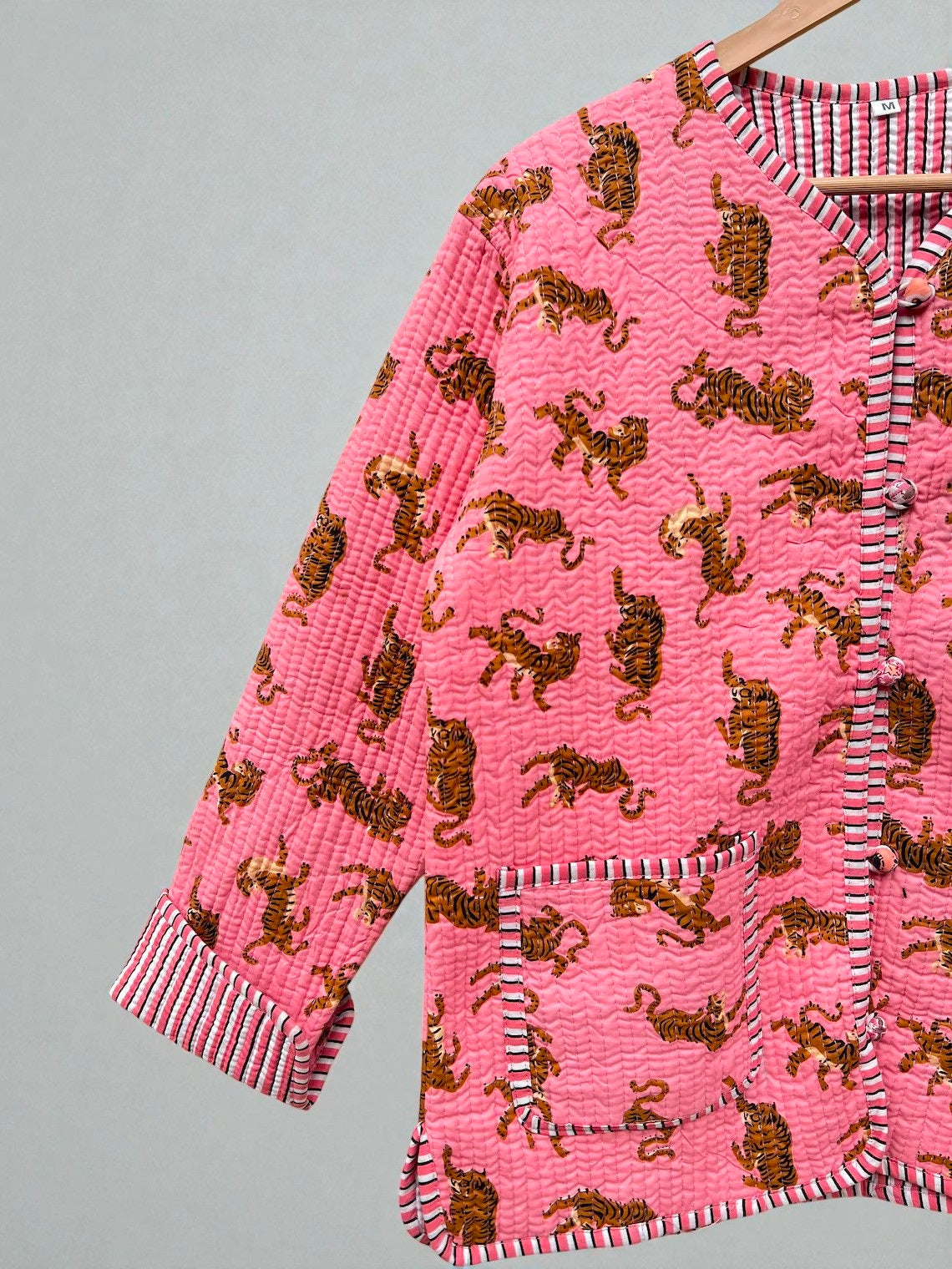 Women’s Handmade Cotton Quilted Jacket – Block Print Artwear