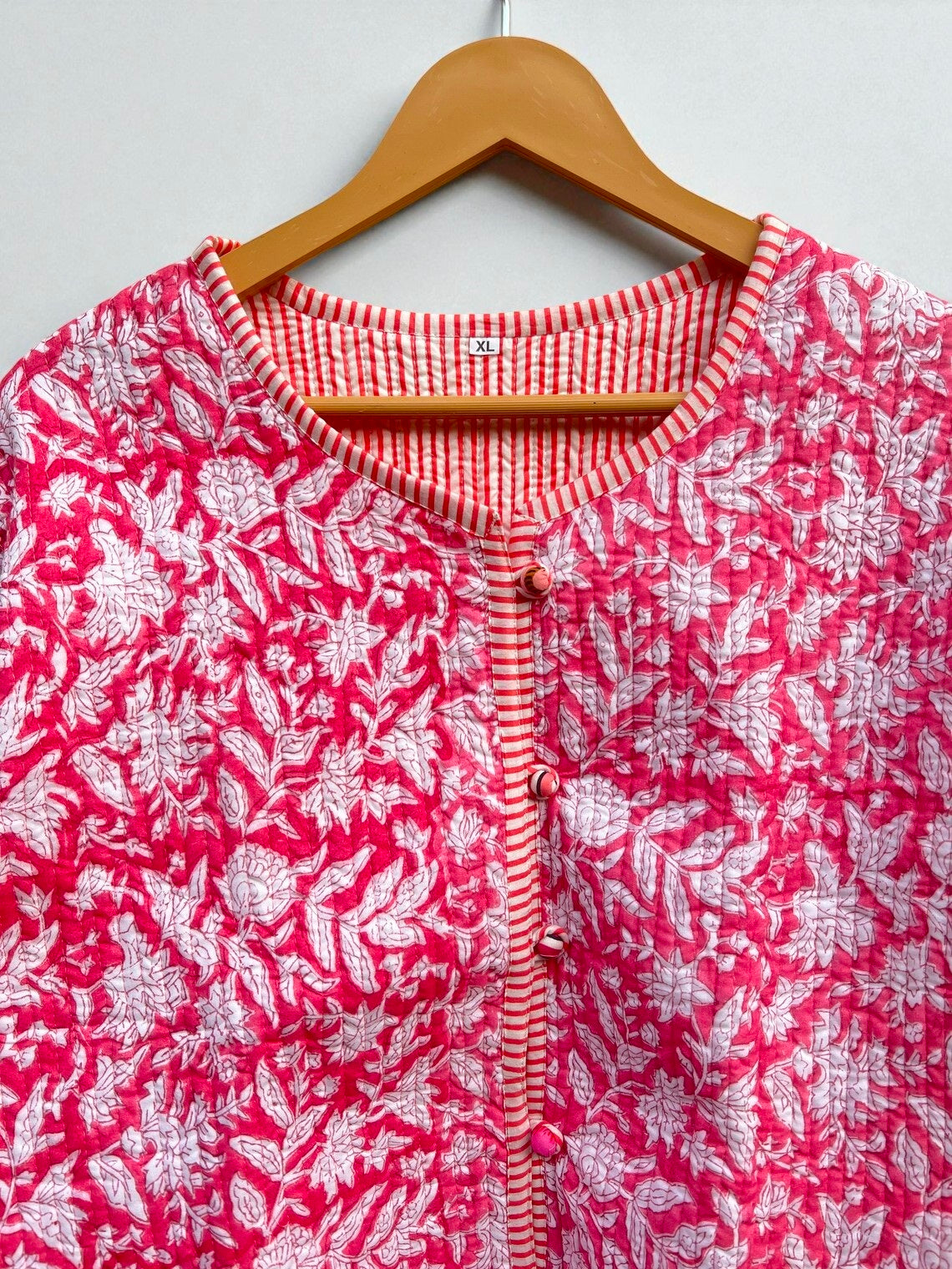 Handcrafted Cotton Quilted Block Print Jacket – Boho Reversible Fashion