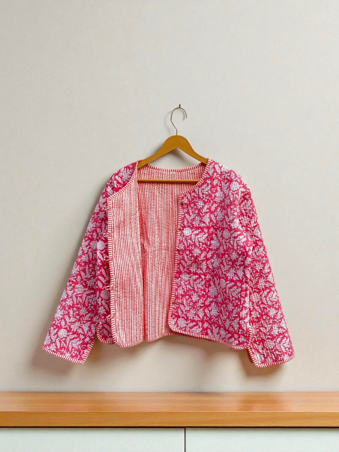 Handcrafted Cotton Quilted Block Print Jacket – Boho Reversible Fashion