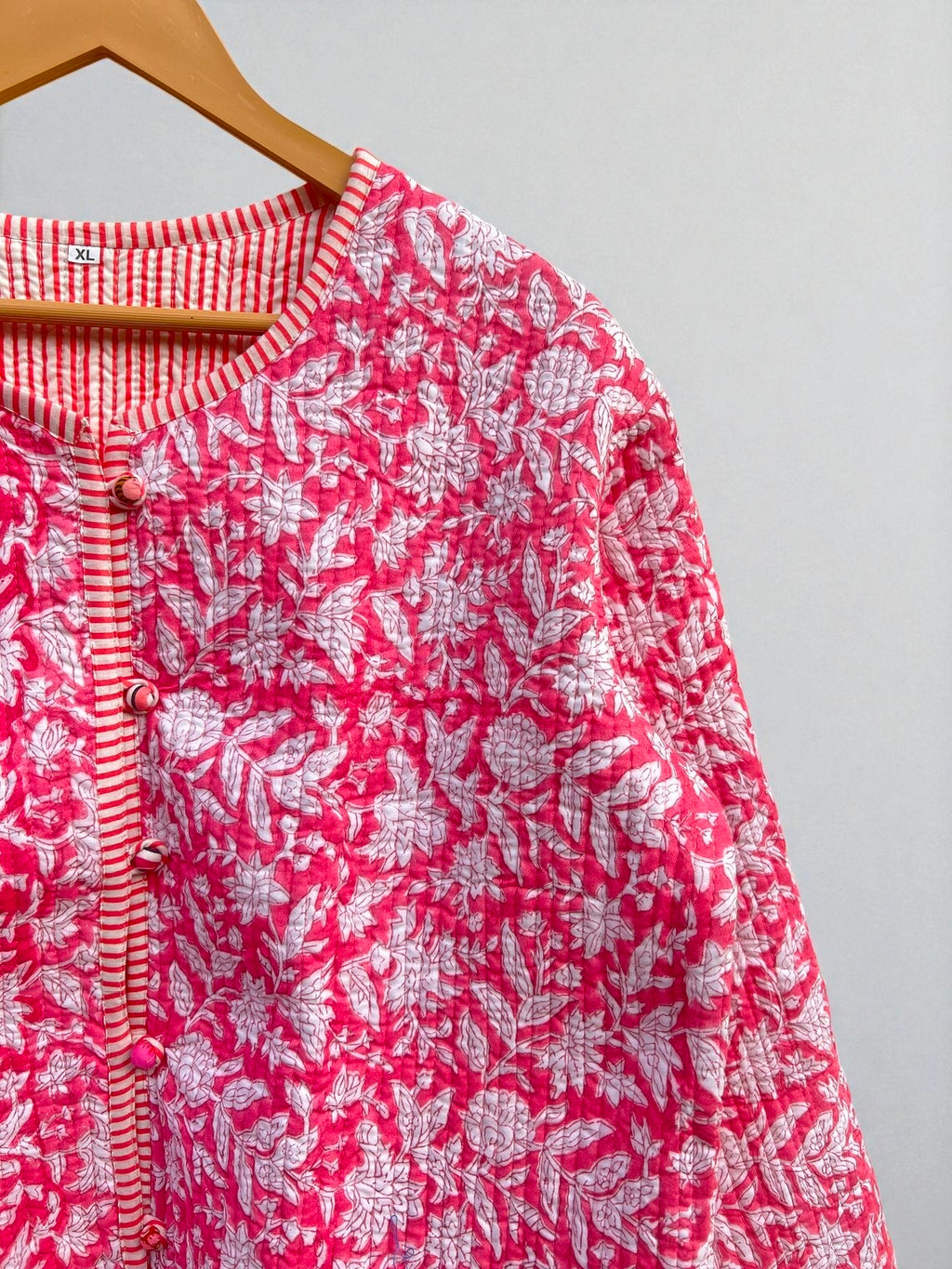 Handcrafted Cotton Quilted Block Print Jacket – Boho Reversible Fashion