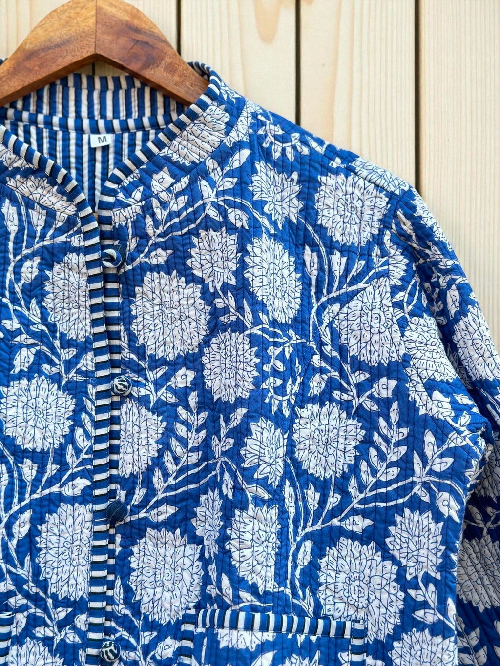 Indian Cotton Quilted Jacket for Women – Hand Block Printed & Reversible
