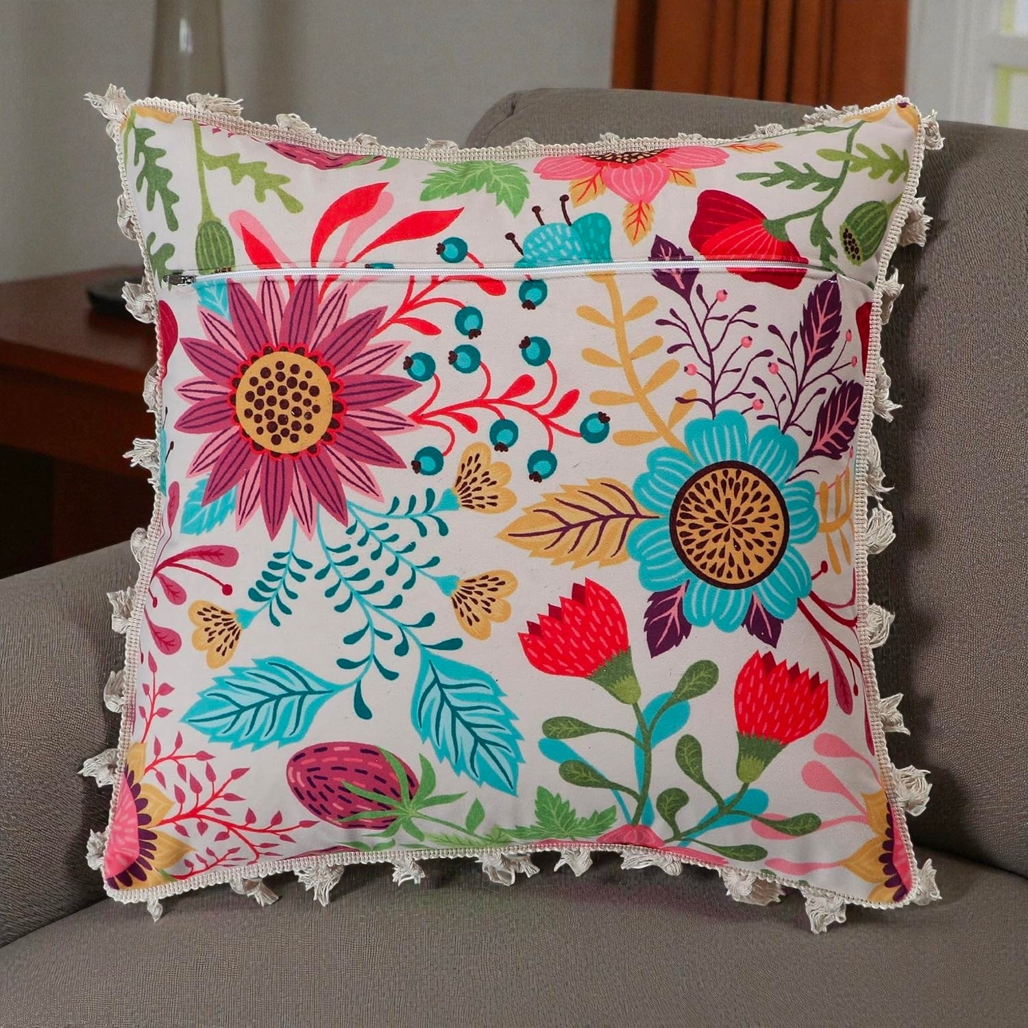 Indian Cotton Printed Cushion Cover – Traditional Indian Home Accent Pack Of 1