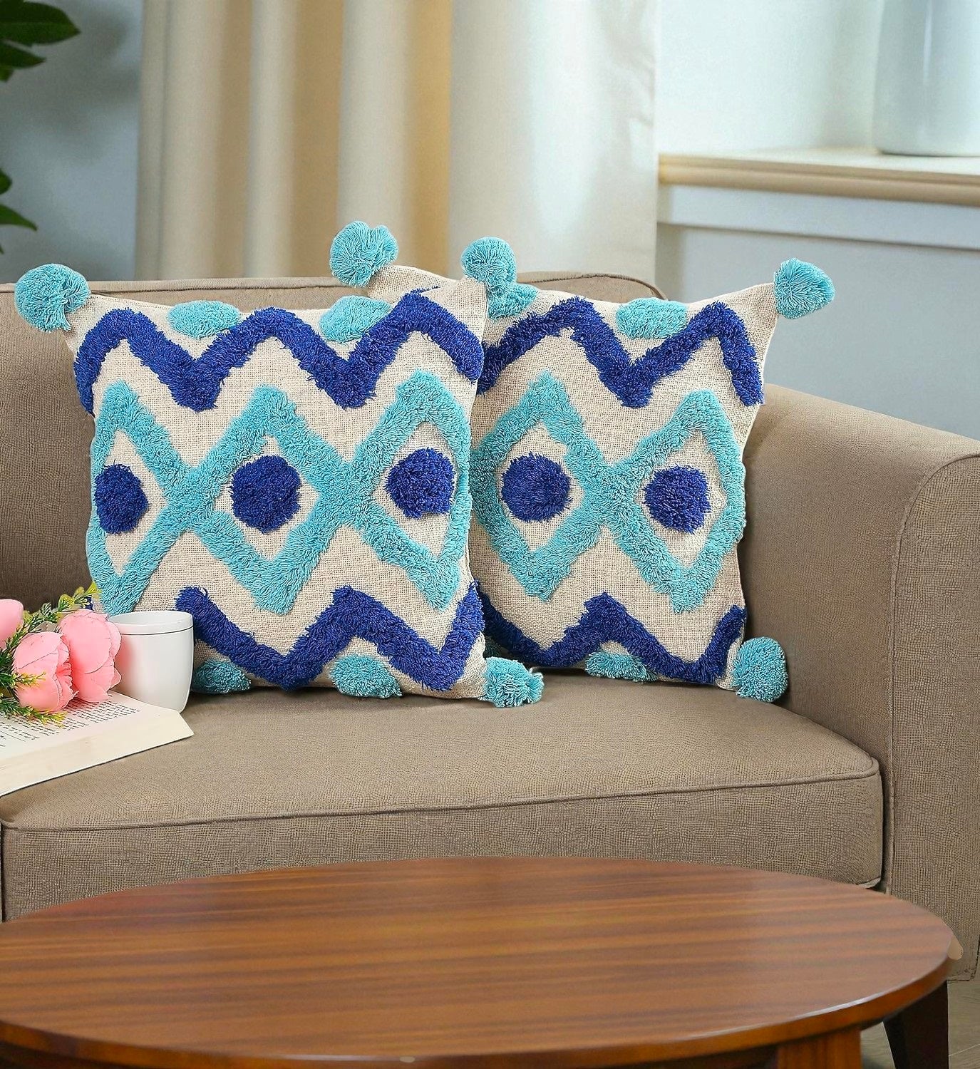 Handmade Cushion Cover Cotton Sofa Decorative Cushion Pillow Cover Cushion Case Pack Of 1