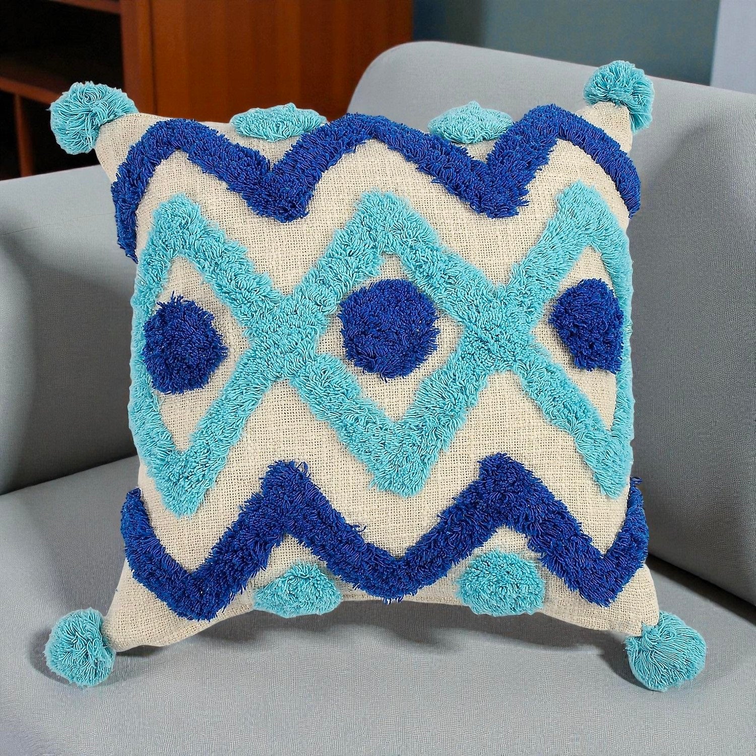 Handmade Cushion Cover Cotton Sofa Decorative Cushion Pillow Cover Cushion Case Pack Of 1