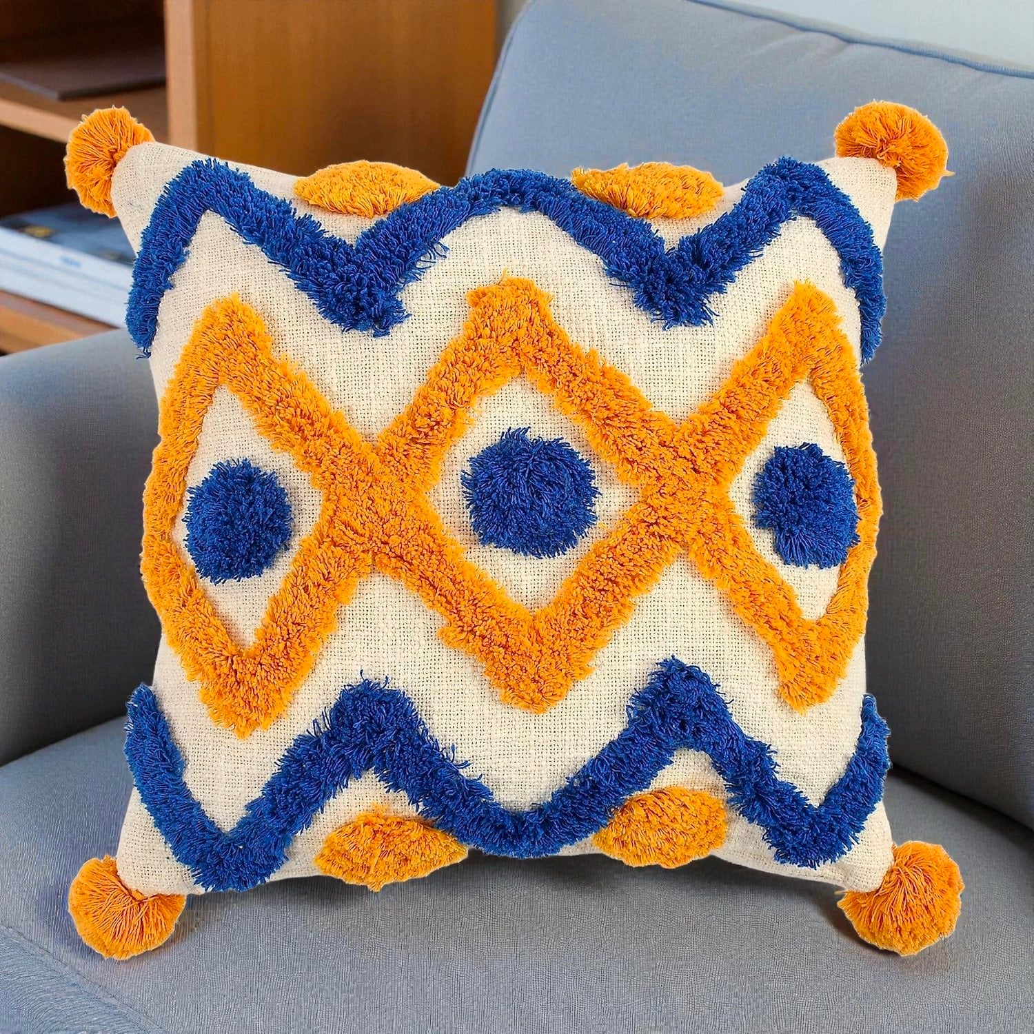 Handmade Cushion Cover Cotton Sofa Decorative Premium Cotton Cushion Cover – Modern Minimalist Home Décor Pack Of 1