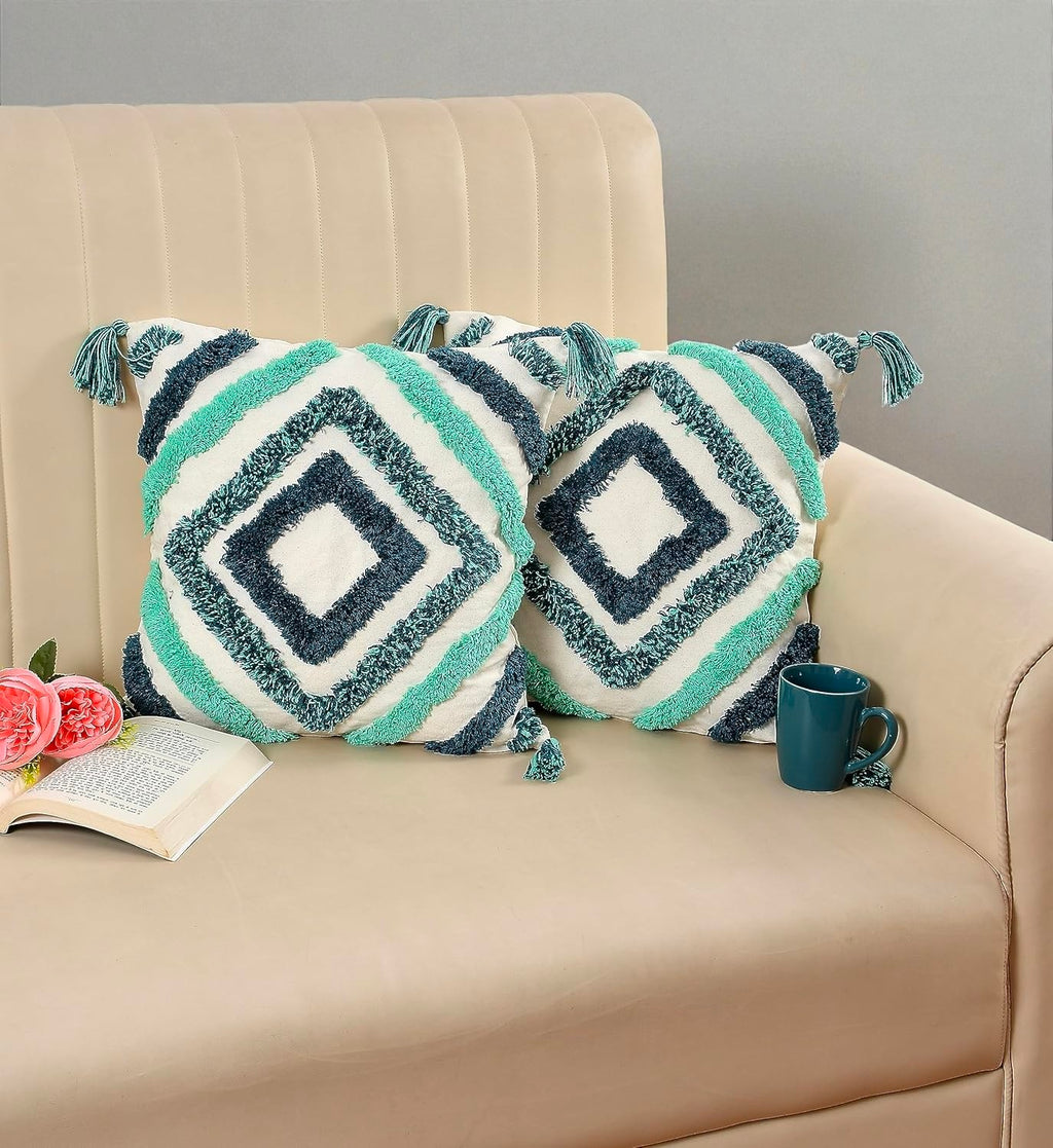 Embroidered Handmade Natural Cotton Cushion Cover Sofa Pillow Pack Of 1