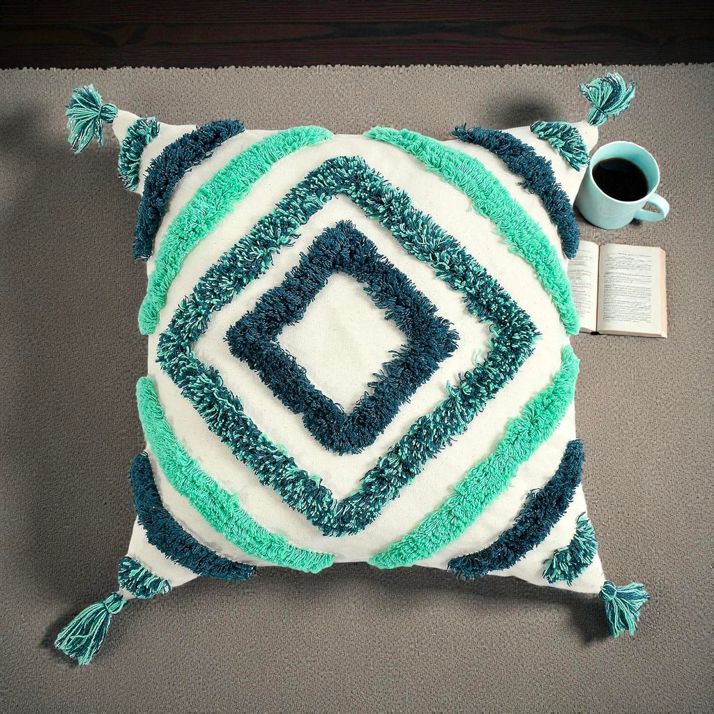 Embroidered Handmade Natural Cotton Cushion Cover Sofa Pillow Pack Of 1