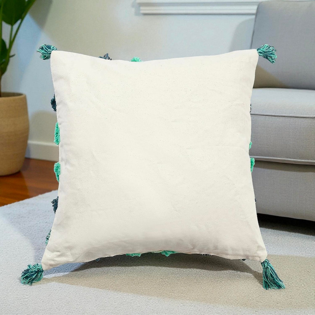 Embroidered Handmade Natural Cotton Cushion Cover Sofa Pillow Pack Of 1