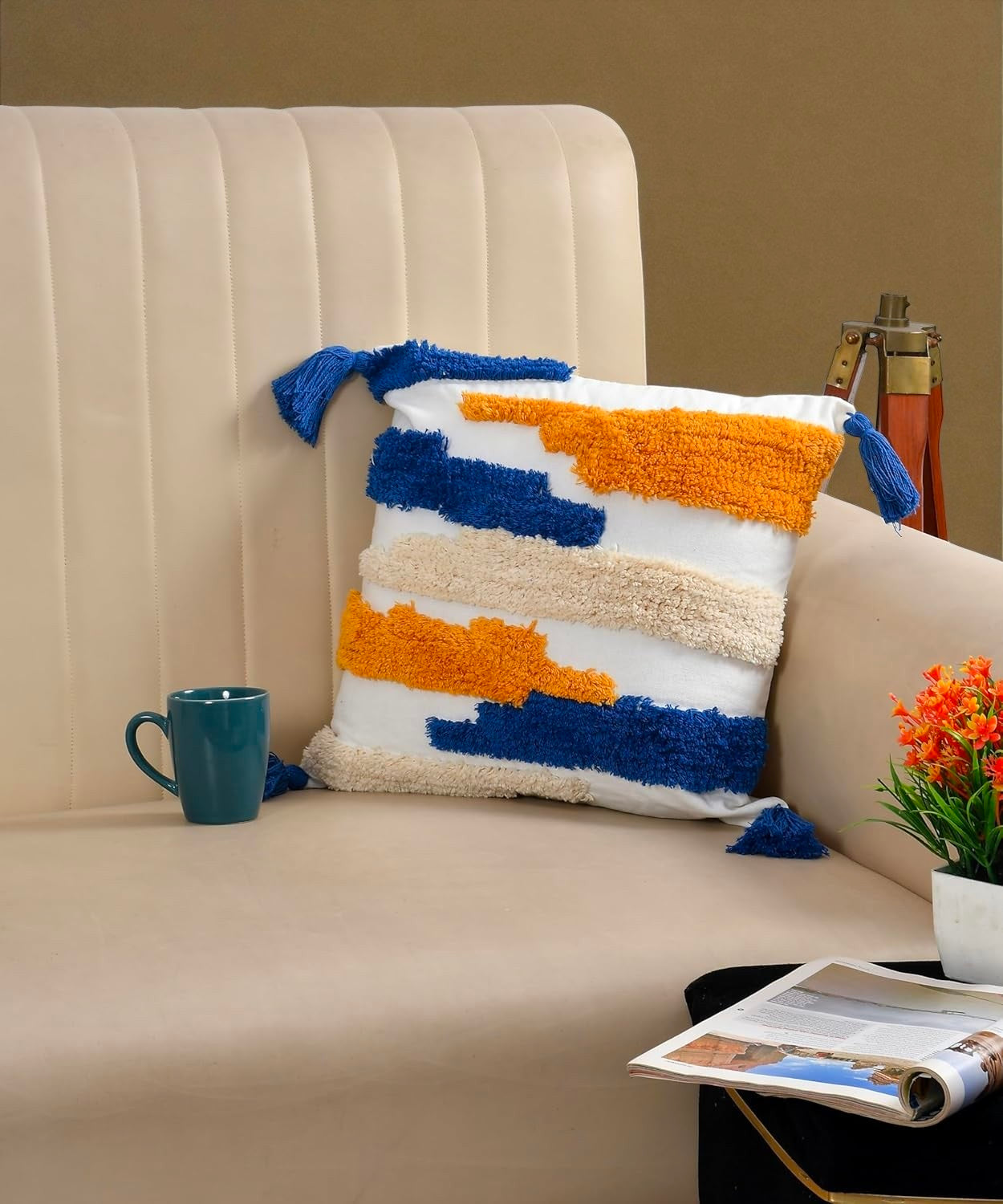 Embroidered Cotton Cushion Cover Handmade Pillow Cover Pack Of 1