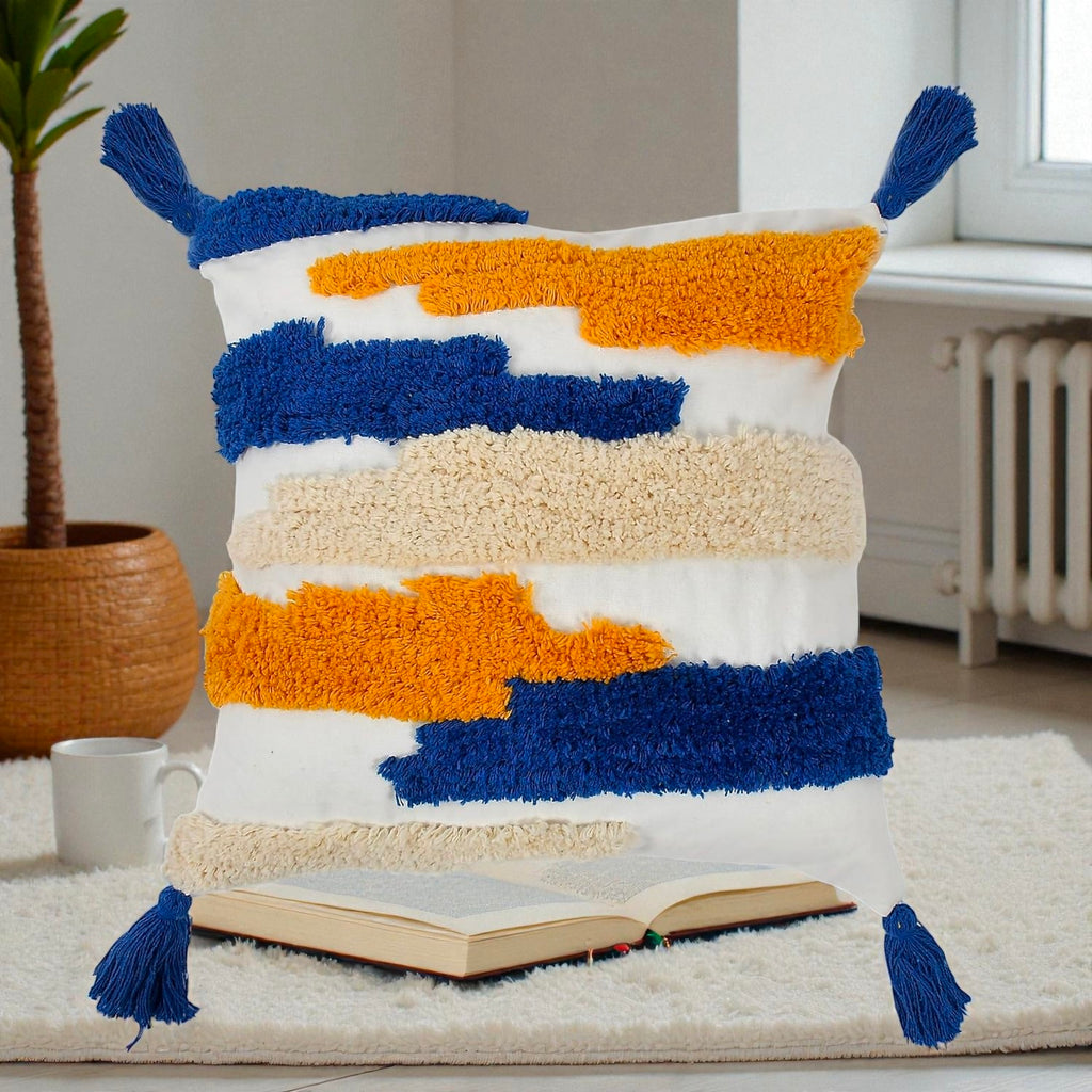 Embroidered Cotton Cushion Cover Handmade Pillow Cover Pack Of 1