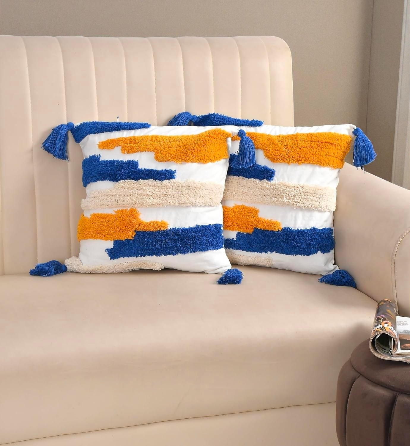 Embroidered Cotton Cushion Cover Handmade Pillow Cover Pack Of 1