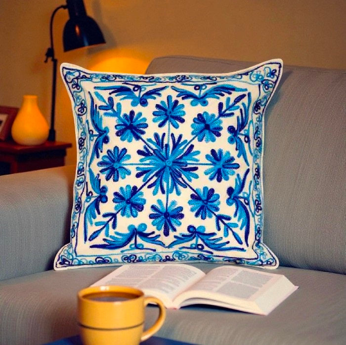 Embroidered Handmade Suzani Cushion Cover Cotton Sofa Decorative Pillow Cover