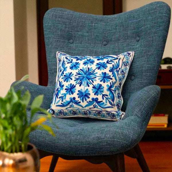 Embroidered Handmade Suzani Cushion Cover Cotton Sofa Decorative Pillow Cover