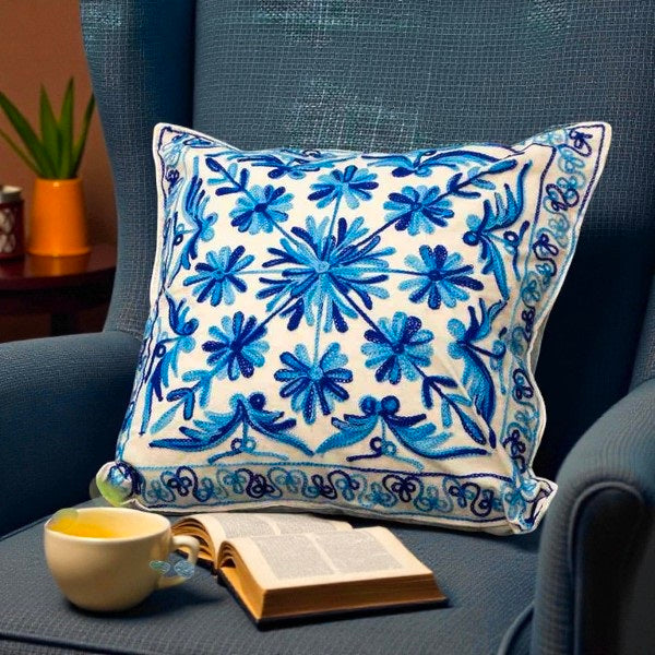 Embroidered Handmade Suzani Cushion Cover Cotton Sofa Decorative Pillow Cover
