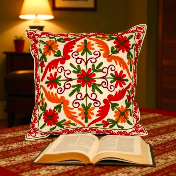 Embroidered Cotton Sofa Decorative Pillow Cover Suzani Cushion Cover