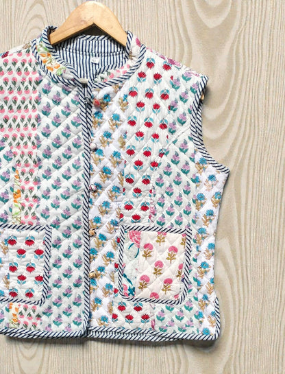 Handmade Block Print Cotton Jacket Reversible Boho Coat