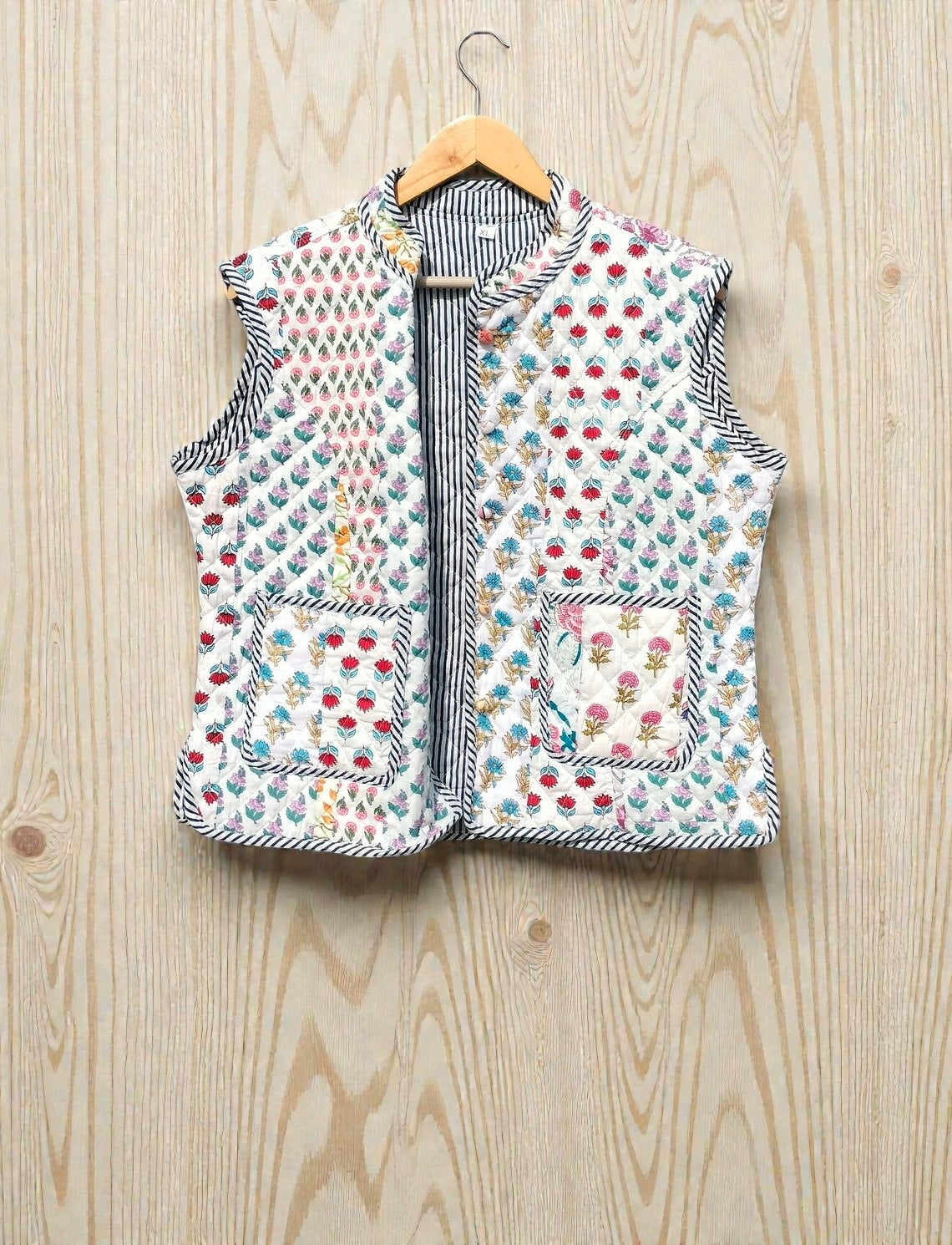 Handmade Block Print Cotton Jacket Reversible Boho Coat