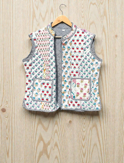 Handmade Block Print Cotton Jacket Reversible Boho Coat