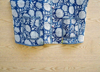 Handmade Indian Block Print Cotton Quilted Jacket