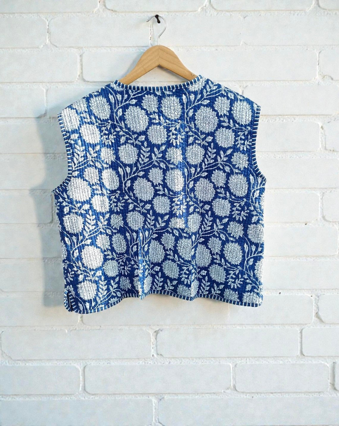 Handmade Indian Block Print Cotton Quilted Jacket