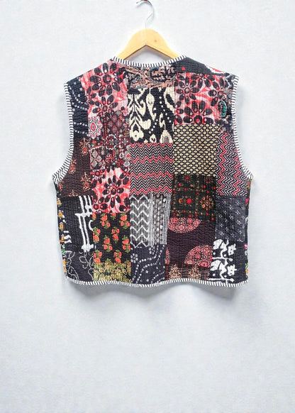Handmade Indian Block Print Patchwork Cotton Quilted Jacket