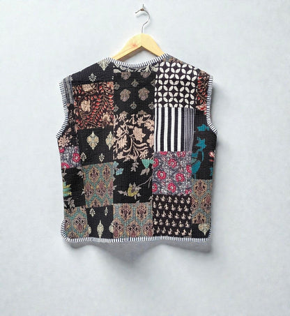 Handmade Indian Block Print Patchwork Cotton Quilted Jacket