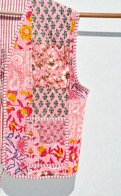 Handmade Patchwork Quilted Cotton Jacket Reversible Coat