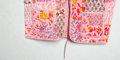 Handmade Patchwork Quilted Cotton Jacket Reversible Coat