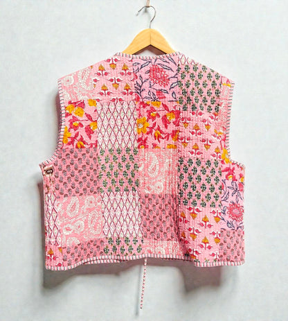 Handmade Patchwork Quilted Cotton Jacket Reversible Coat