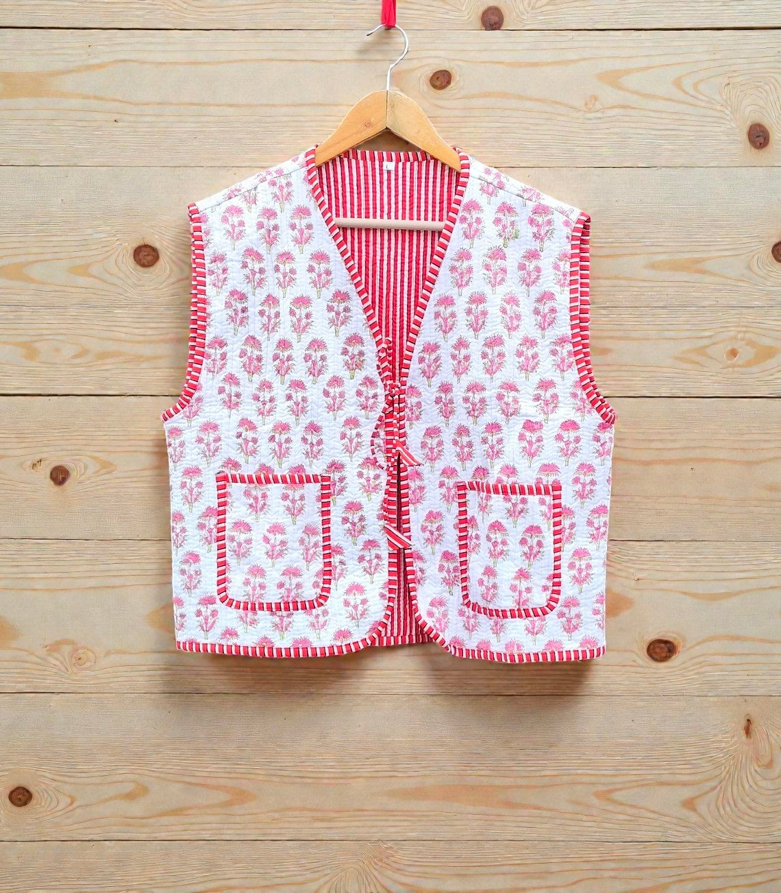 Handmade Quilted Cotton Jacket Reversible Coat