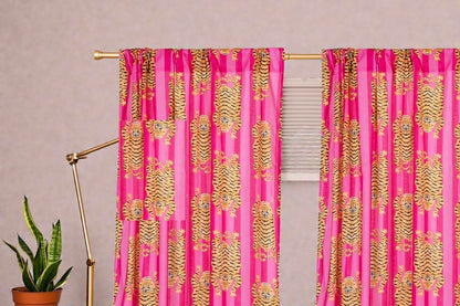 100% Cotton Block Printed Curtains – Handmade Floral Window Panels