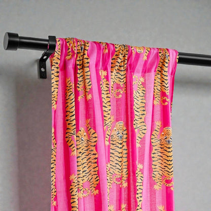 100% Cotton Block Printed Curtains – Handmade Floral Window Panels