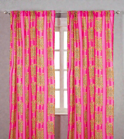 100% Cotton Block Printed Curtains – Handmade Floral Window Panels