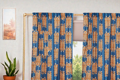 Pure Cotton Block Print Curtains – Breathable & Eco-Friendly Fabric