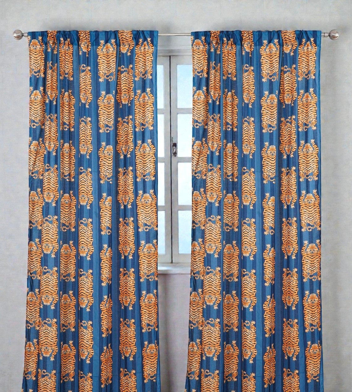 Pure Cotton Block Print Curtains – Breathable & Eco-Friendly Fabric