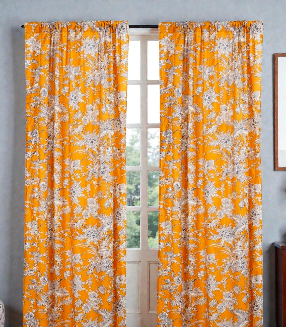 Boho Cotton Block Print Curtains – Handmade Window Treatment