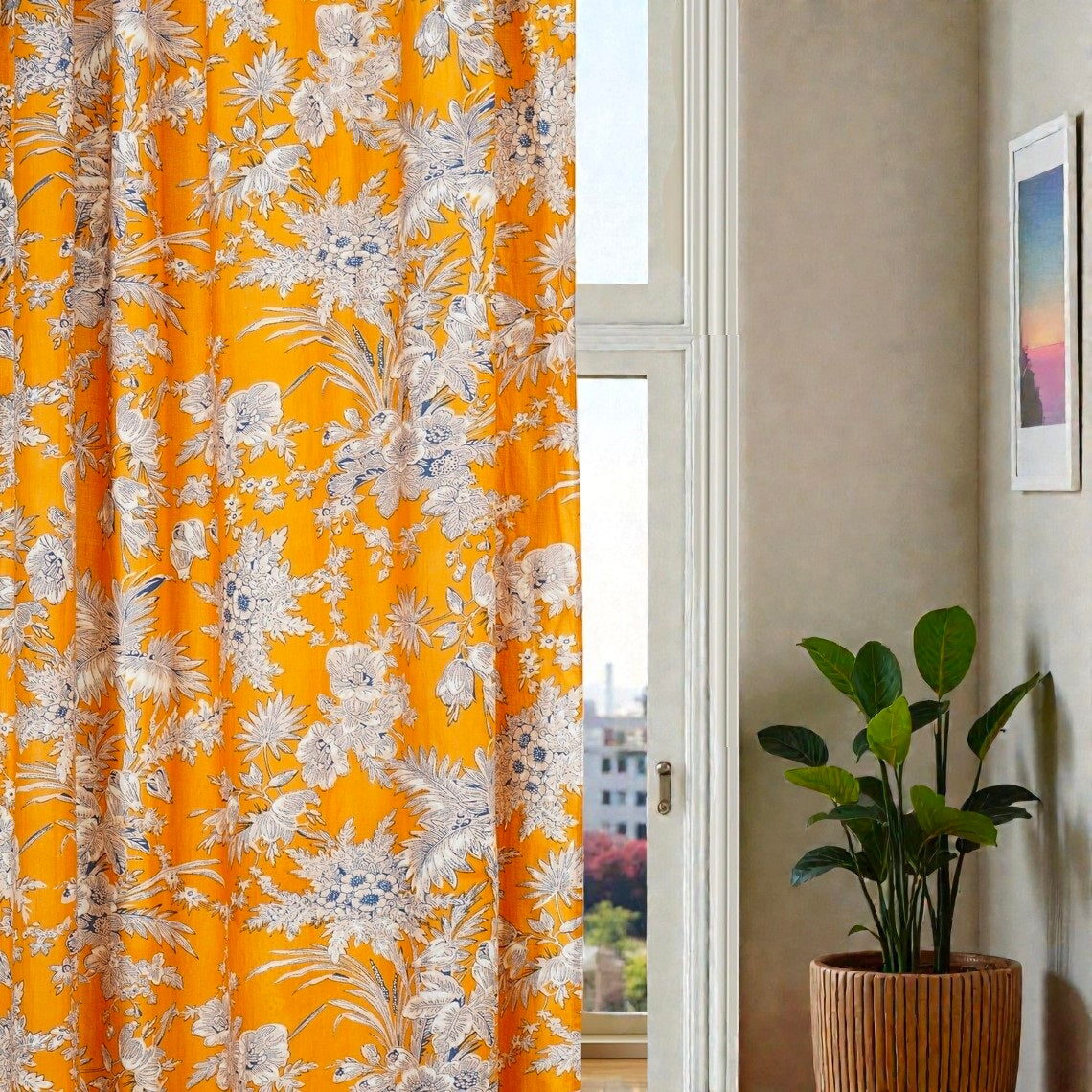 Boho Cotton Block Print Curtains – Handmade Window Treatment
