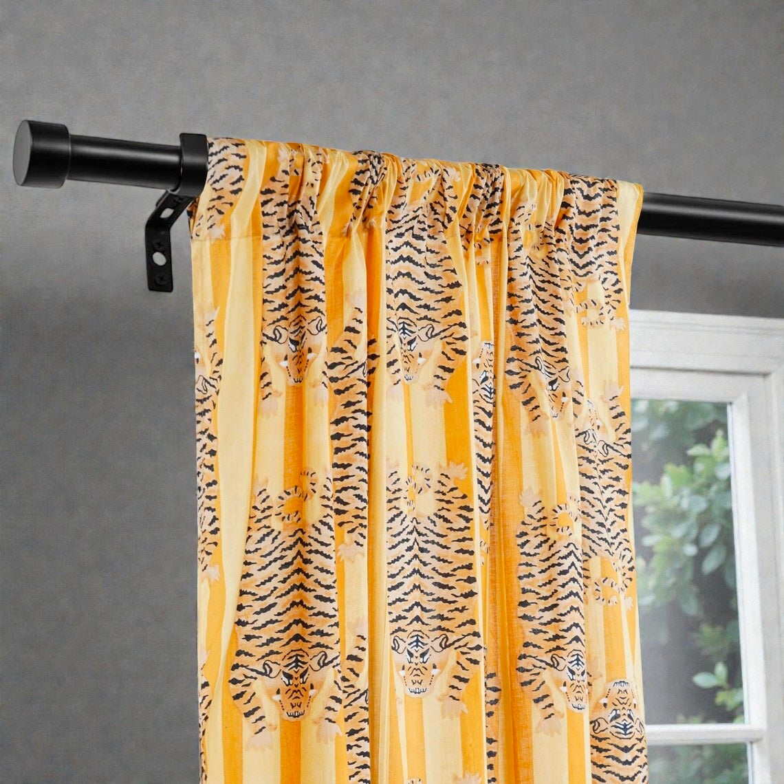 Natural Cotton Hand Block Printed Curtains – Soft & Durable Fabric