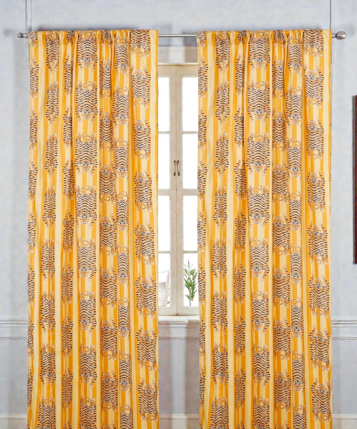 Natural Cotton Hand Block Printed Curtains – Soft & Durable Fabric