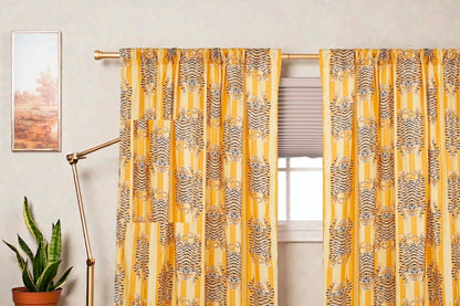 Natural Cotton Hand Block Printed Curtains – Soft & Durable Fabric