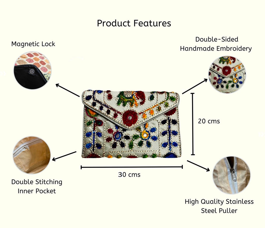 Clutch Bags Sling Bags Cross Body Bags for Women Trendy Envelope Clutch 30X20 Cm