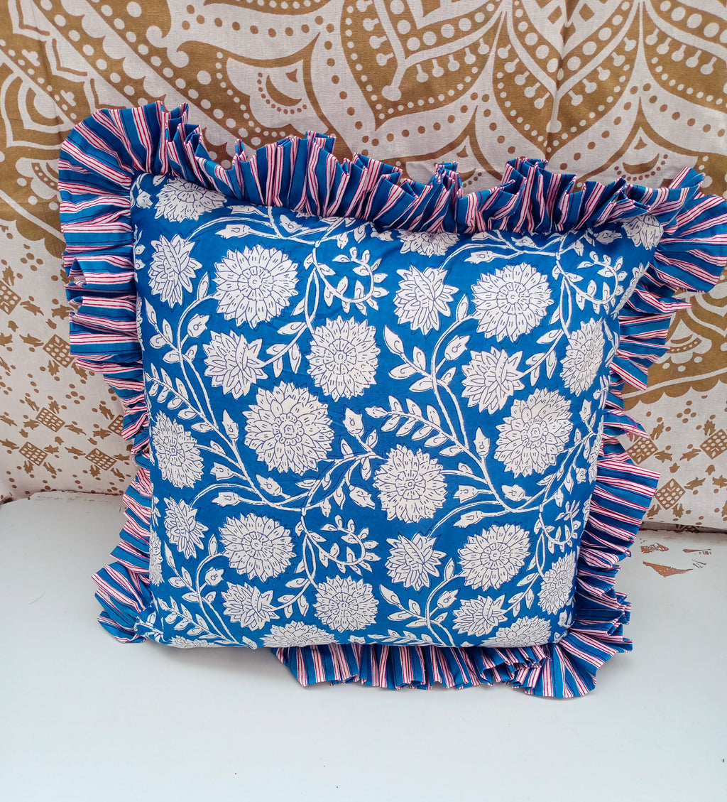 Indian Hand Block Cotton Pillow Cover 16x16 Inch Pillow Cover Cushion Covers