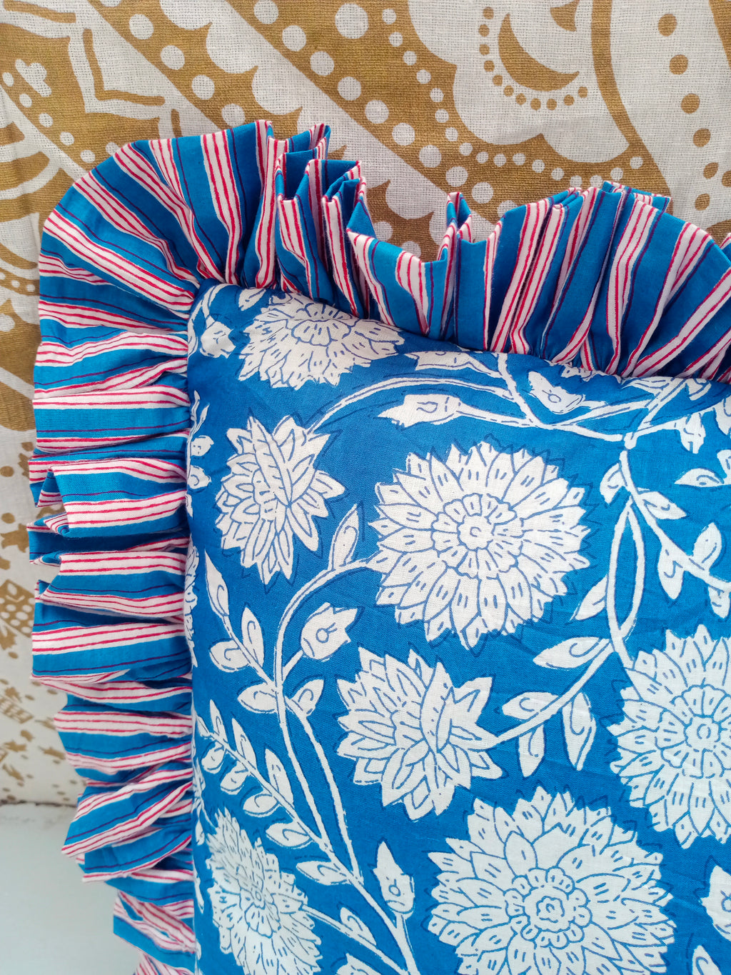 Indian Hand Block Cotton Pillow Cover 16x16 Inch Pillow Cover Cushion Covers