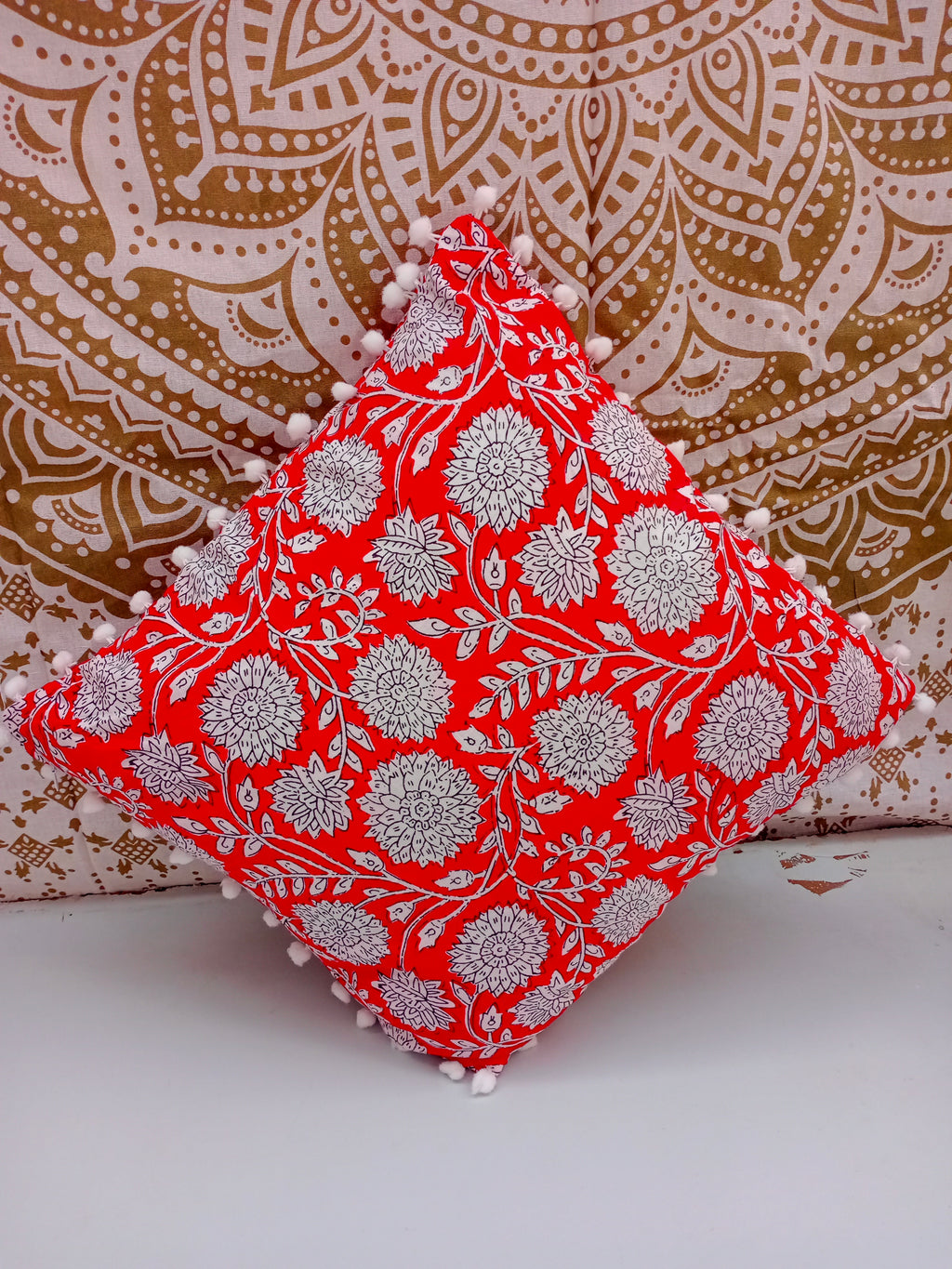 Indian Hand Block Decorative Cushion Cover Cotton Sofa Decorative Cushion Pillow Cover Cushion Case